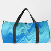 Golvend Blauw Abstract Groot Plunjezak (Achterkant)