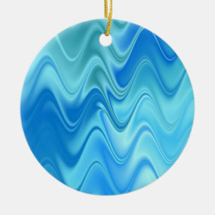 Golvend Blauw Abstract Keramisch Ornament