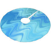 Golvend Blauw Abstract Kerstboom Rok (Gekanteld)
