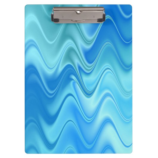 Golvend Blauw Abstract Klembord (Voorkant)