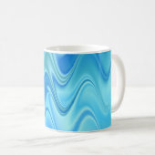 Golvend Blauw Abstract Koffiemok (Voorkant rechts)