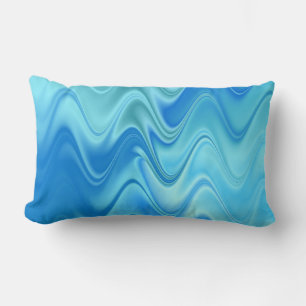Golvend Blauw Abstract Kussen