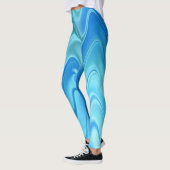 Golvend Blauw Abstract Leggings (Links)