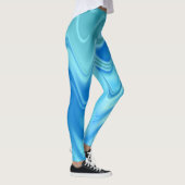 Golvend Blauw Abstract Leggings (Rechts)