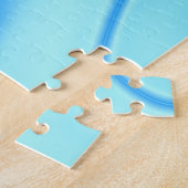 Golvend Blauw Abstract Legpuzzel (Zijkant)