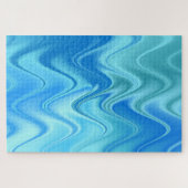 Golvend Blauw Abstract Legpuzzel (Horizontaal)