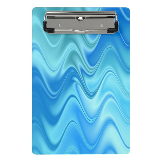 Golvend Blauw Abstract Mini Klembord (Voorkant)