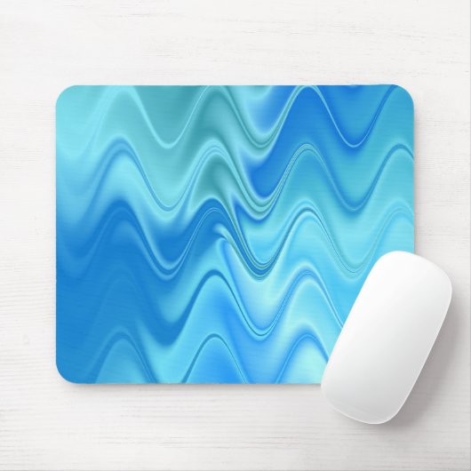 Golvend Blauw Abstract Muismat (Met muis)
