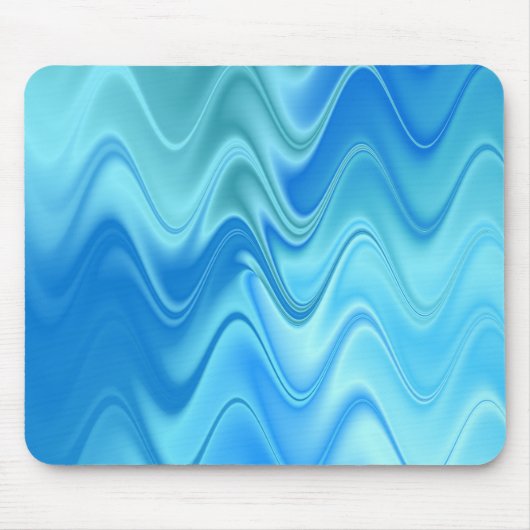 Golvend Blauw Abstract Muismat (Voorkant)