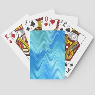 Golvend Blauw Abstract Pokerkaarten
