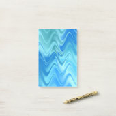 Golvend Blauw Abstract Post-it® Notes (Op bureau)