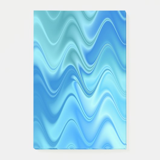 Golvend Blauw Abstract Post-it® Notes (Voorkant)