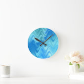 Golvend Blauw Abstract Ronde Klok (Huis)