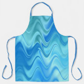 Golvend Blauw Abstract Schort (Voorkant)