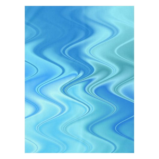 Golvend Blauw Abstract Tafelkleed (Voorkant)