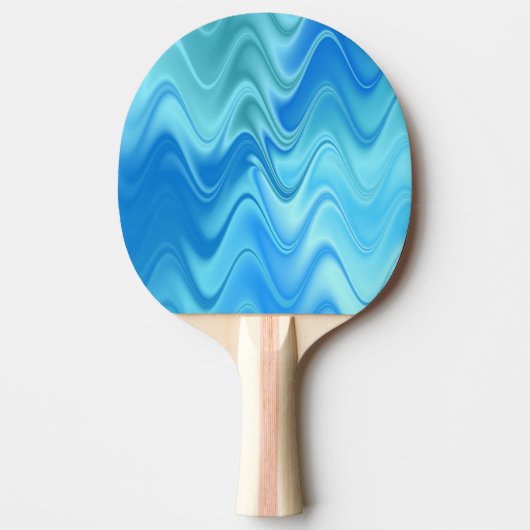 Golvend Blauw Abstract Tafeltennisbatje (Voorkant)