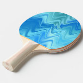 Golvend Blauw Abstract Tafeltennisbatje (Voorkant Gekanteld)