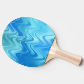 Golvend Blauw Abstract Tafeltennisbatje (Zijkant)