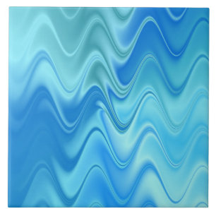 Golvend Blauw Abstract Tegeltje