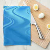 Golvend Blauw Abstract Theedoek (Quarter Fold)