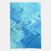 Golvend Blauw Abstract Theedoek (Verticaal)
