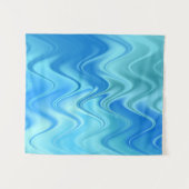 Golvend Blauw Abstract Wandkleed (Voorkant (horizontaal))