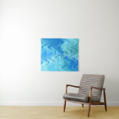 Golvend Blauw Abstract Wandkleed (In Situ (horizontaal))