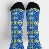 Golvend blauw en geel caleidoscoop sokken (Top)
