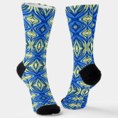 Golvend blauw en geel caleidoscoop sokken (Gebogen)