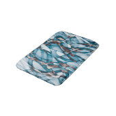Golvend Blauw Goud Abstracte Kunst Badmat (Gekanteld)