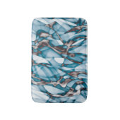 Golvend Blauw Goud Abstracte Kunst Badmat (Voorkant Verticaal)
