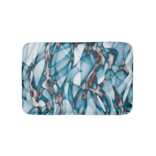 Golvend Blauw Goud Abstracte Kunst  Badmat