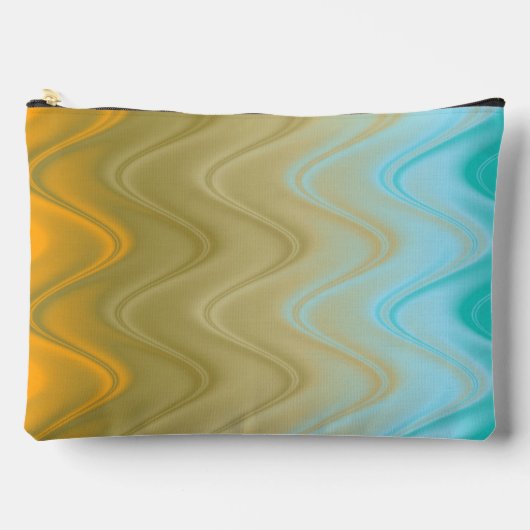 Golvend blauw groen oranje abstract groot etui (Voorkant)