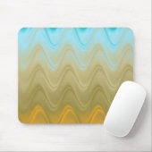Golvend Blauw Groen Oranje Abstract Muismat (Met muis)