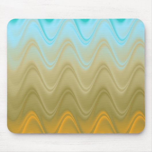 Golvend Blauw Groen Oranje Abstract Muismat (Voorkant)