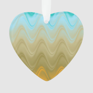 Golvend Blauw Groen Oranje Abstract Ornament