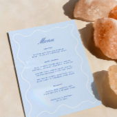 Golvend blauwe kusthuwelijk menu