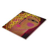 Golvend blond haar Abstract portret van een vrouw Tegeltje (Zijkant)