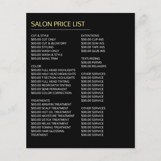 Golvend blond haar, kapper, kapsalon advertentie flyer (Achterkant)