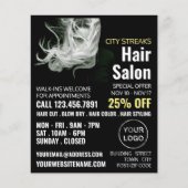 Golvend blond haar, kapper, kapsalon advertentie flyer (Voorkant)