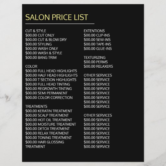 Golvend blond haar, kapper, kapsalon advertentie flyer (Achterkant)