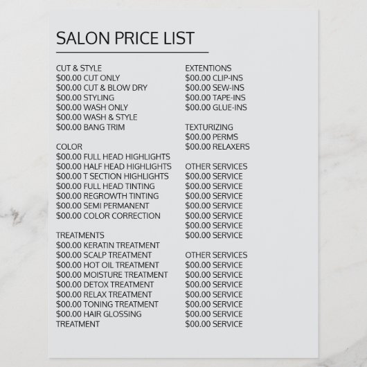 Golvend Bruin Haar, Kapper, Kapsalon Advertentie Flyer (Achterkant)