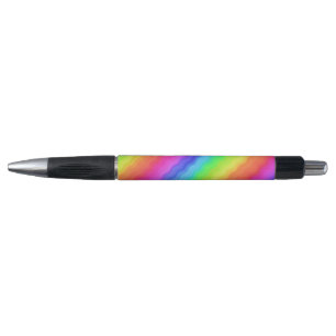 Golvend diagonaal kleurrijk regenboogontwerp pen
