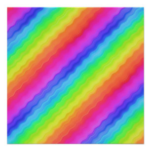 Golvend diagonaal kleurrijk regenboogontwerp perfect poster