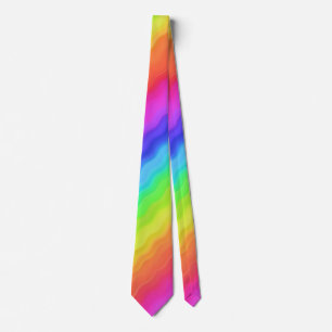 Golvend diagonaal kleurrijk regenboogontwerp stropdas