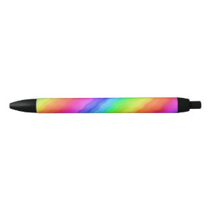 Golvend diagonaal kleurrijk regenboogontwerp zwarte inkt pen