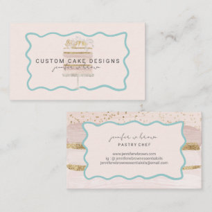 Golvend frame bloem bakkerij gebak patisserie visitekaartje