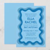 Golvend frame modern chic aangepaste bar mitzvah b kaart (Voorkant / Achterkant)