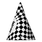 golvend geruit geel preppy glimlach een gelukkig d feesthoedjes (Rechts)