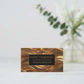 Golvend Gouden Element Kapsalon Stylist Visitekaartje (Staand voorkant)